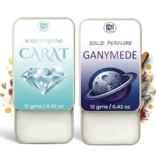 Image of Dr.Mashur Solid Perfume |Gandmede&Carat Alcohol Free Wax Perfume Balm, Long Lasting | Pocket Tin 12g, Pack Of 2| Non Greasy Smooth Glide, Travel Friendly Men And Women
