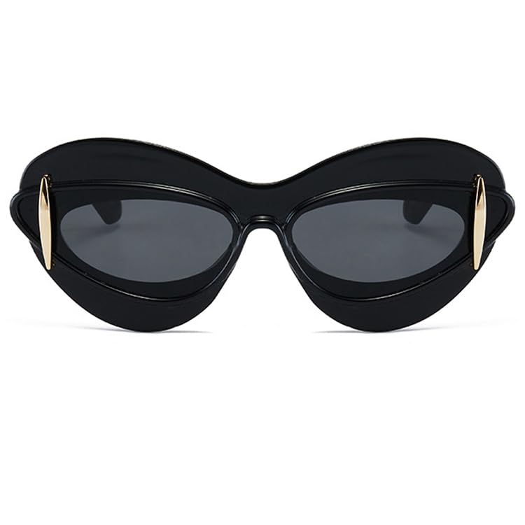 bullabulling Fashion Lips Design Cat Eye Sunglasses for Women Vintage Y2K Sun Glasses Ladies Gradient Black Shades