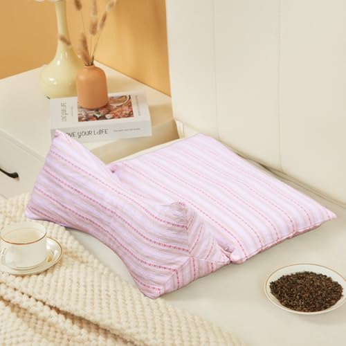 そば殻一体枕家庭用頸椎三角枕綿布ヨモギ組み合わせ枕多機能 首枕ソバ枕 人間工学設計 頚椎ケア 通気性 洗えるカバー付き 睡眠改善 肩こり解消 (6.蕎麦切,そば殻)