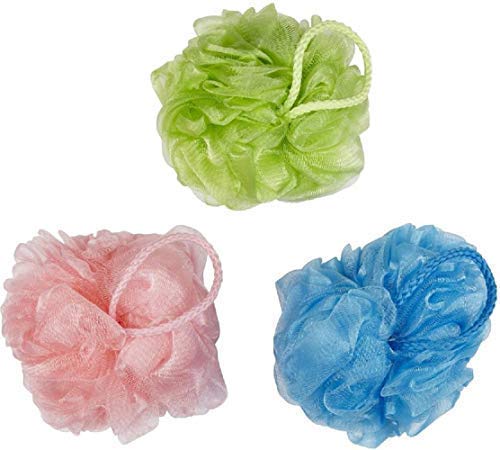 BoldnYoung Bath Shower Soft Loofah Sponge, Multicolour (Pack of 3)