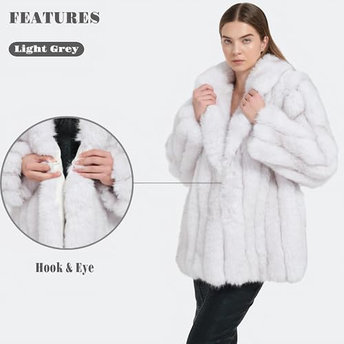 Womens Fuax Fur Coat Winter Warm Fluffy Faux Fur Parka Jacket Thick Plus Size Outerwear Overcoat2
