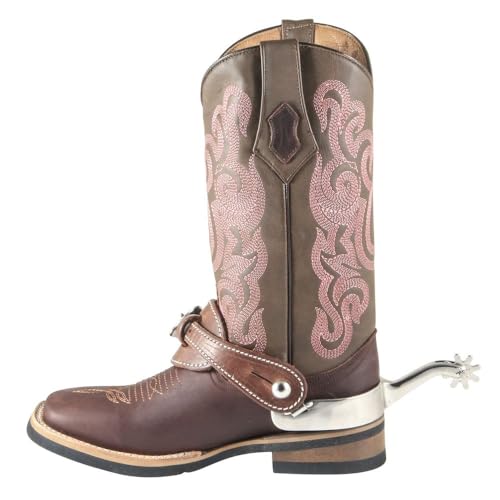 Oiled Herman Oak Leather Spur Straps | Looks Great on Horse Riding Boots | USA Made by Amish Craftsman | Adjusts from 8" - 10" | Raised Leather for Tight Fit4