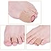 Hestya Open Gel Finger Toe Tubes 6 Pcs Fabric Gel Lined Cushion Sleeve Protector for Bunion Hammer Toe Callus Corn Blister Friction (6 x 0.79 Inch)