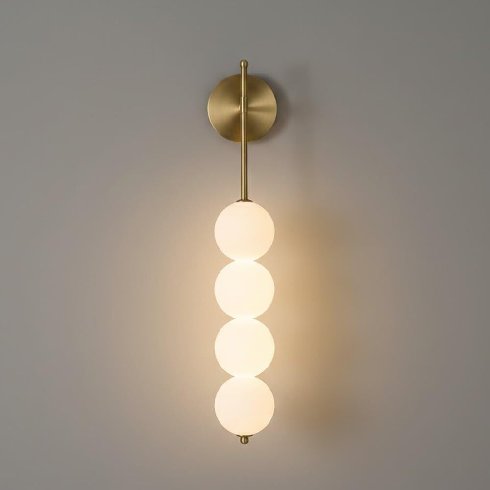 LYOUAE Modern All Copper Wall Sconce Creative Gourd-Shaped Wall Light