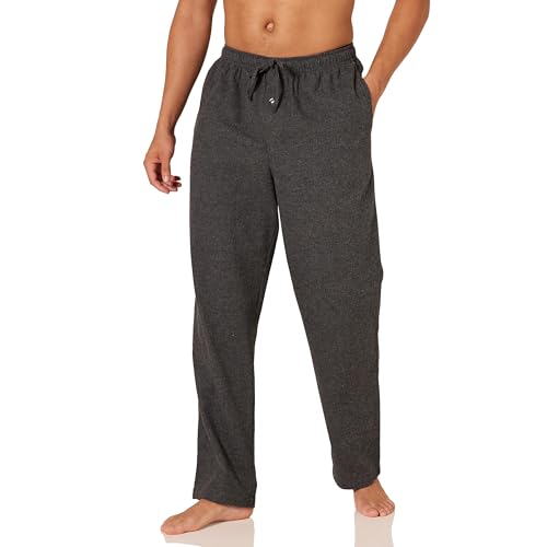 Amazon Essentials Pantalón de Pijama de Franela Transpirable (Disponible en Tallas Grandes y Altas) Hombre, Carbón Mezcla, L