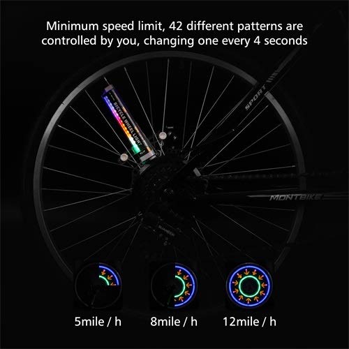 Bike Wheel Light, Bicycle Wheel Light LED Waterproof Spoke Lights Bicycle RGB Led Lights for Kids Adults Safety Cool Bike Accessories for Mountain Bike/Road Bikes/BMX Bike/Hybrid Bike/Folding Bike