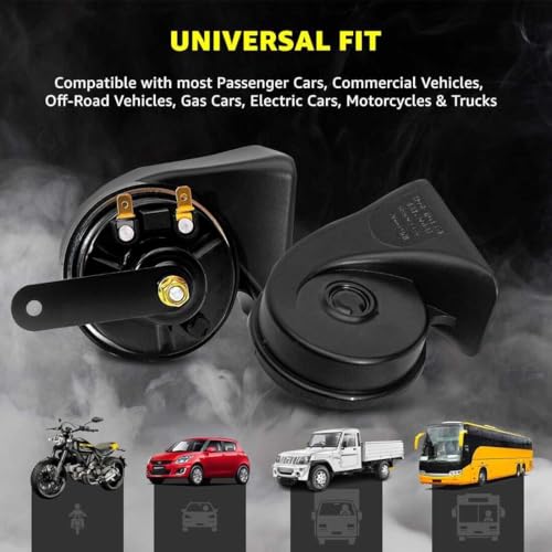 Image of HORN Hyundai Creta car Sound (Low + High) Compatible PACK of 2 dual tone (CRETA BLACK HORN)