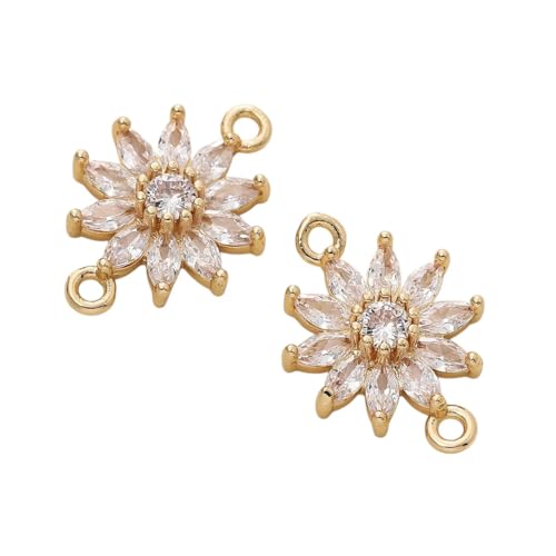 Pendentifs fleurs laiton or 18k anti-ternissement pour création de collier