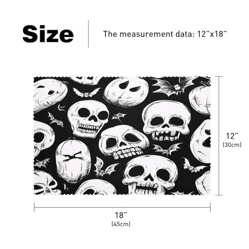 Set de table tête de mort Halloween pour protéger la table des taches - 6