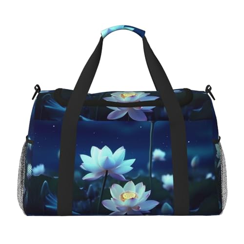 Night Lotus Flowers printed Hand Travel Bag Casual luggage bag