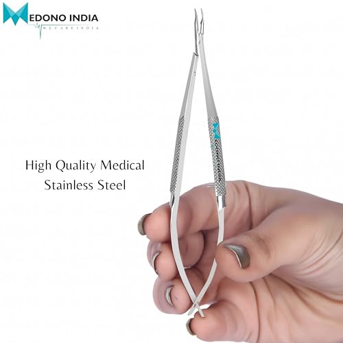 Image of Barraquer Micro Jawa Needle Holder surgical (Curved) 5 inch Inch Microsurgery Fine Needle Holder Stainless Steel
