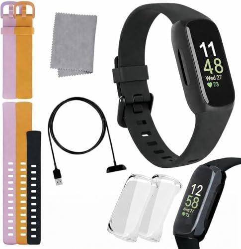 Fitbit Inspire 3 Health & Fitness Tracker Bundle - with Stress Ma...