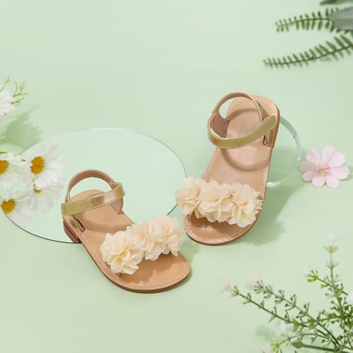 Image of Otter MOMO Girls Open Toe Princess Flat Sandals with Comfort Sole Summer Sandals