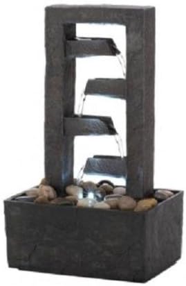Kleanco Home It - Zen fountain Feng Shui peace LED light ever flowing indoor table top desk water fountain