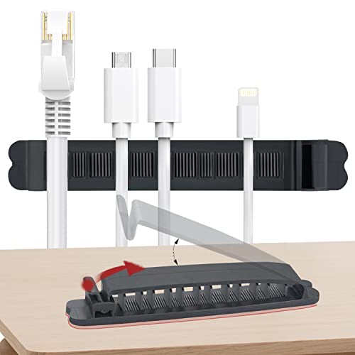 Image of SOULWIT 5 Pack Cable Holder Clips, Self Adhesive Cord Organizer for Home /Office /Desk /Car /Phone /USB Cable Wire Management (for Cables Less Than 0.2 inch / 5mm)
