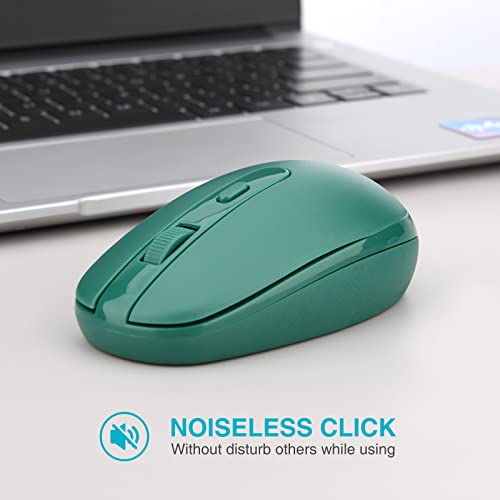 Rii Wireless Mouse Rm700 2.4G Silent Mouse With 3200 Dpi,Computer Mouse With Usb Nano Receiver For Laptop,Pc,Mac,Windows And School Work(Green) #TOP1