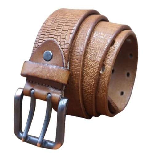 Ceinture cuir pleine fleur double griffe vintage et robuste effet vieilli
