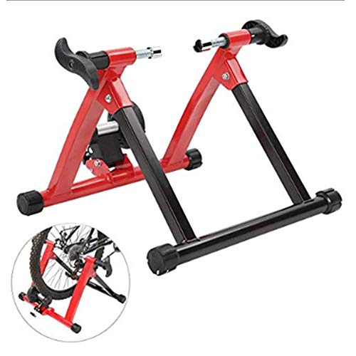 Station d'entraînement vélo trainer avec contrôle sans fil et support de vélo rouge