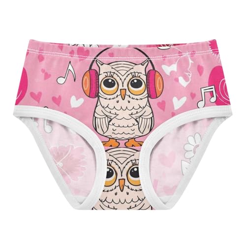 Cotton Toddler Underwear Custom Cute Cartoon Owl Pink Girl Panties Cute Print Briefs Kids Undies 2t