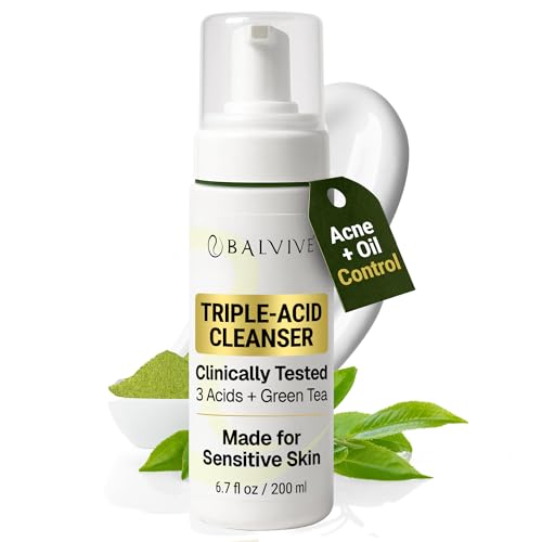 Foaming Facial Cleanser with Salicylic Acid, Glycolic Acid & Lact...