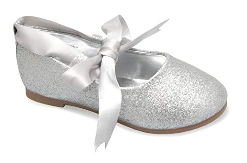 Olivia K Girls Adorable Ballerina Mary Jane Flats Ribbon Tie Shoes2