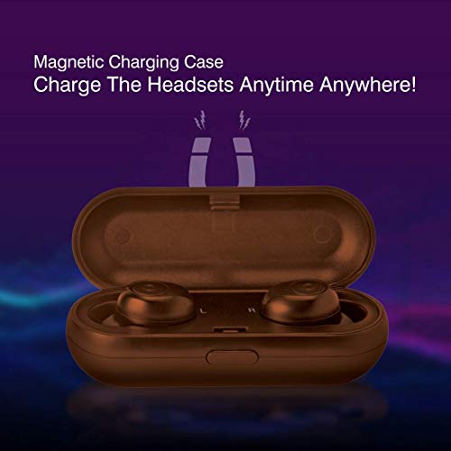 Image of iBall EarWear TW10 in-Ear Bluetooth Wireless Headphones with Protective Charging Case - Russet Brown