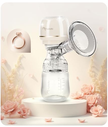 Nukido Tiralatte Elettrico 3 Modalità Portatile Led Display Bpa Free Silicone Bianco Oro - 4