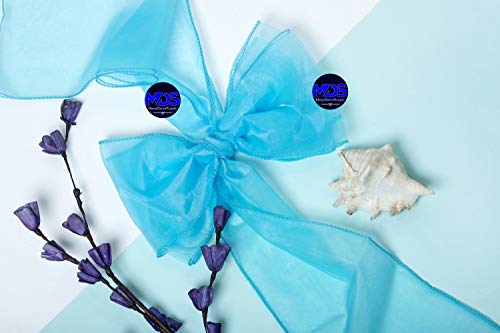 Mds Pack Of 10 Organza Chair Sashes/Bows Sash For Wedding Or Events Banquet Decor Chair Bow Sash -Terquoise #TOP6