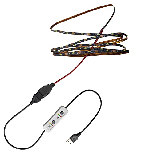 Tira LED USB 5V 3.2 pies luz 4000K sin cable miniatura 1