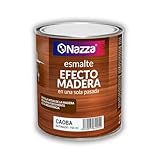 Nazza Pintura Efecto Madera para superficies metálicas, minerales o de madera - Simula las vetas naturales en una sola pasada - Disponible en Nogal, Cerezo y Caoba - Formato 750ml (Cerezo)