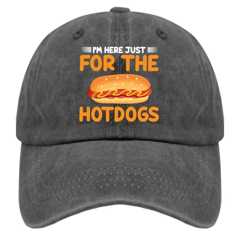 Image of I'm JUST HERE for The Hotdogs Hats for Men Baseball Caps Trendy Washed Workout Hats Light Weight