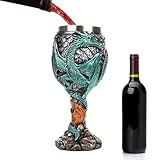 Vaso de vino medieval - taza de dragón de acero inoxidable, cáliz fantástico | Regalo decorativo perfecto reutilizable para coleccionistas Uso en el hogar