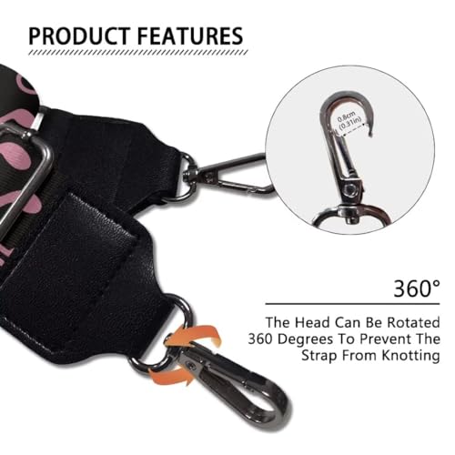 Image of Coldinair Music Notes Wide Shoulder Strap Adjustable Replacement Belt Guitar Crossbody Bag Straps Handbag Strap Canvas Straps Luggage Strap