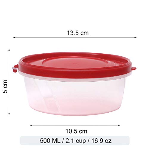 Image of Cutting EDGE Nesterware 500ml Stackable Food Container (Set of 3, Red) | BPA-free plastic, stackable design, leak-proof, kitchen storage, pantry, fridge, meal prep, reusable, travel use