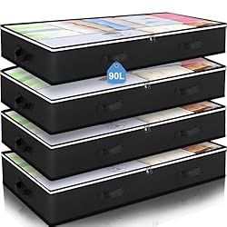 Premium Material : The underbed storage containers are made from high-quality, odorless, three-ply composite non-woven thick fabric, foldable and breathable, keep clothing fresh from long-term storage. NO cardboard NOR metal supports insert, arrive t...