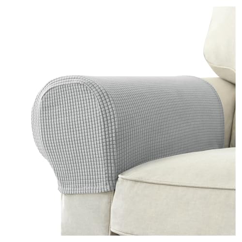 Funda de sofá universal elástica color gris claro para reposabrazos de salón 2