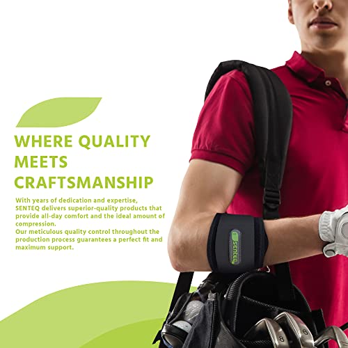 Senteq Tennis Elbow Brace, Elbow Brace For Tendonitis And Tennis Elbow With Neoprene Wraps, Comfortable Golfers Elbow Straps Band, Adjustable Tennis Elbow Brace For Men & Women (Black, Pack Of 2) #TOP3