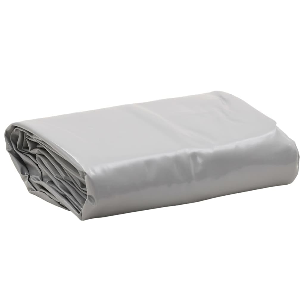 Abdeckplane Grau Canvas mit PVC-Beschichtung Ø 2,8 m 650 g/m² reißfest wasserdicht UV-beständig mit Metallösen vielseitige Schutzplane für Garten Camping Auto Boot Möbel Abdeckung