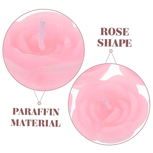 Miniatura 4 de Holidyoyo Velas Flotantes De Flores Rosa 6 Piezas De Cera De Sin Humo Para Decoración Del Hogar, Bodas Y Fiestas Ambiente Romántico