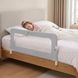 TotCraft Toddler Bed Rail Guard ASTM F3222 Certified– Fits Twin, Full, Queen & King Beds – Universal Fit Bed Rail for Toddlers for Slatted Frames & Box Springs – 35.5" x 23.5" (White)