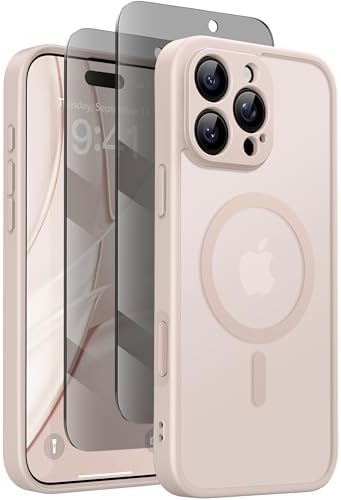Magnetic Case for iPhone 16 Pro with Privacy Screen Protector Ros...