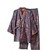 OWLONLINE Lockerer japanischer Kimono-Pyjama für Herren, Nachtwäsche, Größe XL - F7