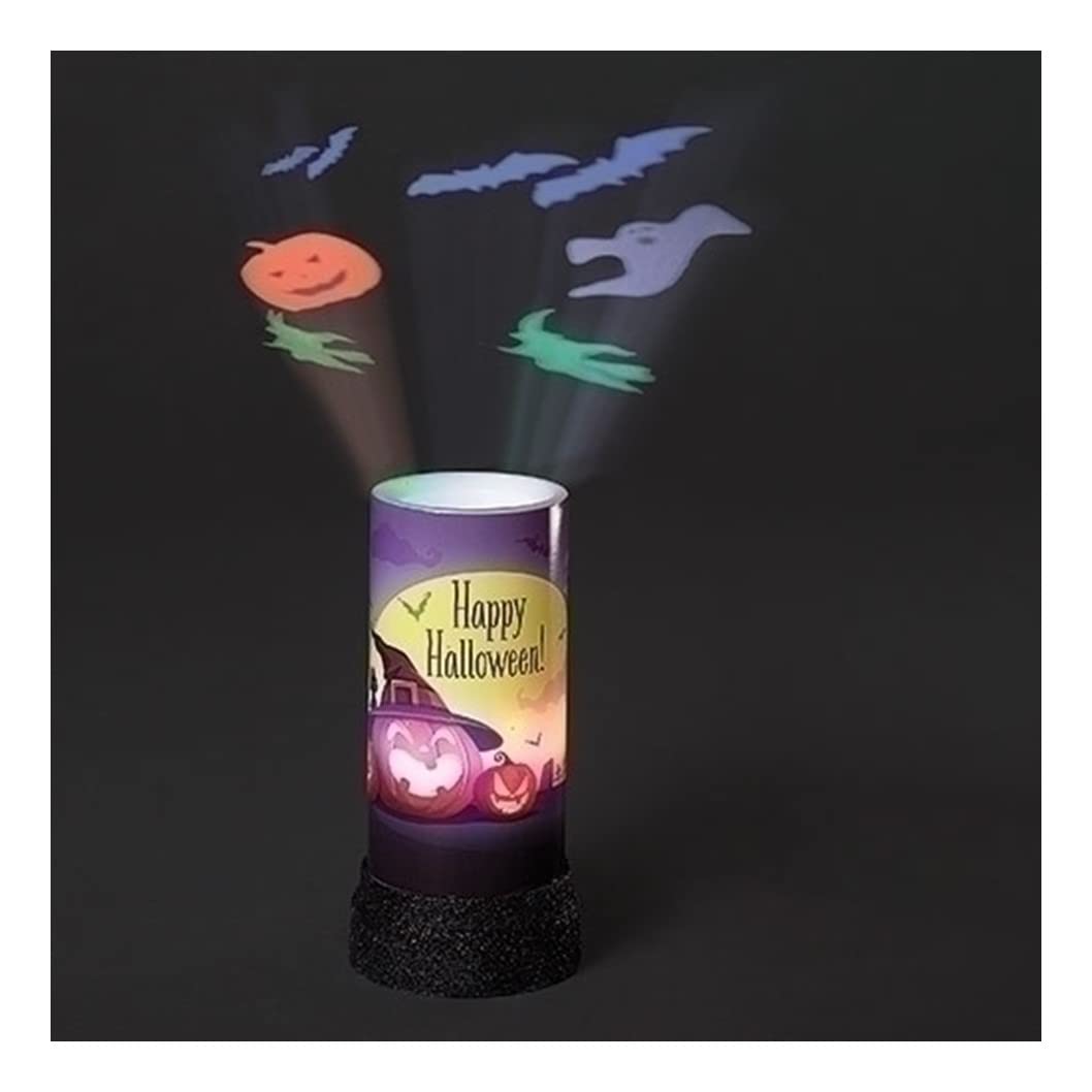 Roman LED Halloween Jack O Lantern 9 Display Projector, 6.75-inch Height, Seasonal Lighting Decoration