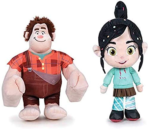 Famosa - Pack 2 Peluches de la película Ralph rompe Internet: Ralph, el demoledor + Vanellope, 17 centímetros / 6'69'' Calidad Super Soft