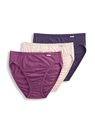 Image of Jockey Women's Underwear Elance French Cut - 3 Pack, Oatmeal /Boysenberry /Perfect Purple, 7