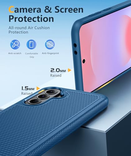 Image of FNTCASE for Galaxy A37-5G Phone Case - Samsung Military Grade Drop Protection Cases, 14ft Drop Tested, Screen Protector Included, Anti-Slip Matte Textured, TPU+PC Dual Layer Shockproof Cover (Blue)