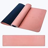 Home gyms Yoga-Matten-Reise-Yoga-Matten-Auflage-Abdeckung Schweiß saugfähig und weich Leichte Übungs-Trainings-Matte mit Stretch-Band-Bügel for Yoga Pilates und Fitness183x66x0.6cm (Color : Pink)
