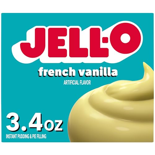 Image of Jell-O Instant Pudding & Pie Filling Mix, French Vanilla Flavor, Fat Free Creamy Dessert for Baking, Pies & No-Bake Recipes, 3.4 oz (Pack of 3)