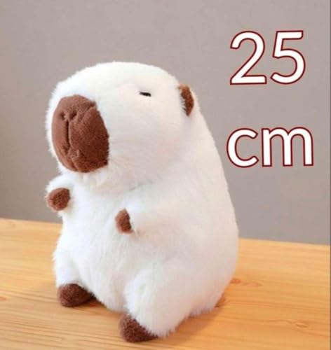 Image of White Capybara Soft Toy 25cm Cute Plushie | Kawaii Capybara Stuffed Animal Plush Doll | Aesthetic Room Decor & Cuddle Companion | Fluffy Toy Gift for Kids, Girls, Boys & Adults