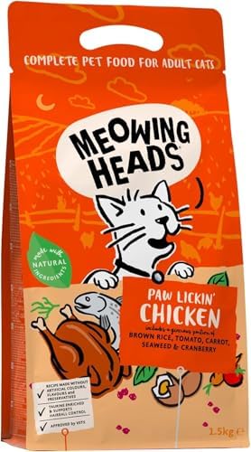 Meowing Heads Complete Dry Cat Food 1.5kg - Paw Lickin' Chicken - Vet Approved